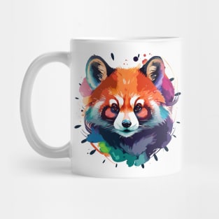 Vibrant Red Panda Watercolor Art Print Mug